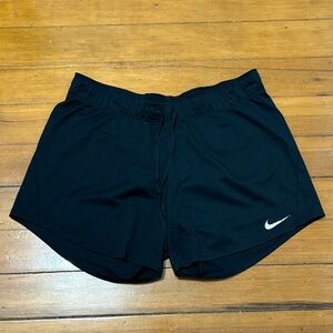 Nike Black Women's Athletic Shorts with White Swoosh